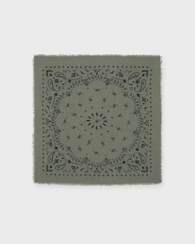 KUJTEN   Hachiko Cashmere Bandana Scarf  Khaki ONESIZE 